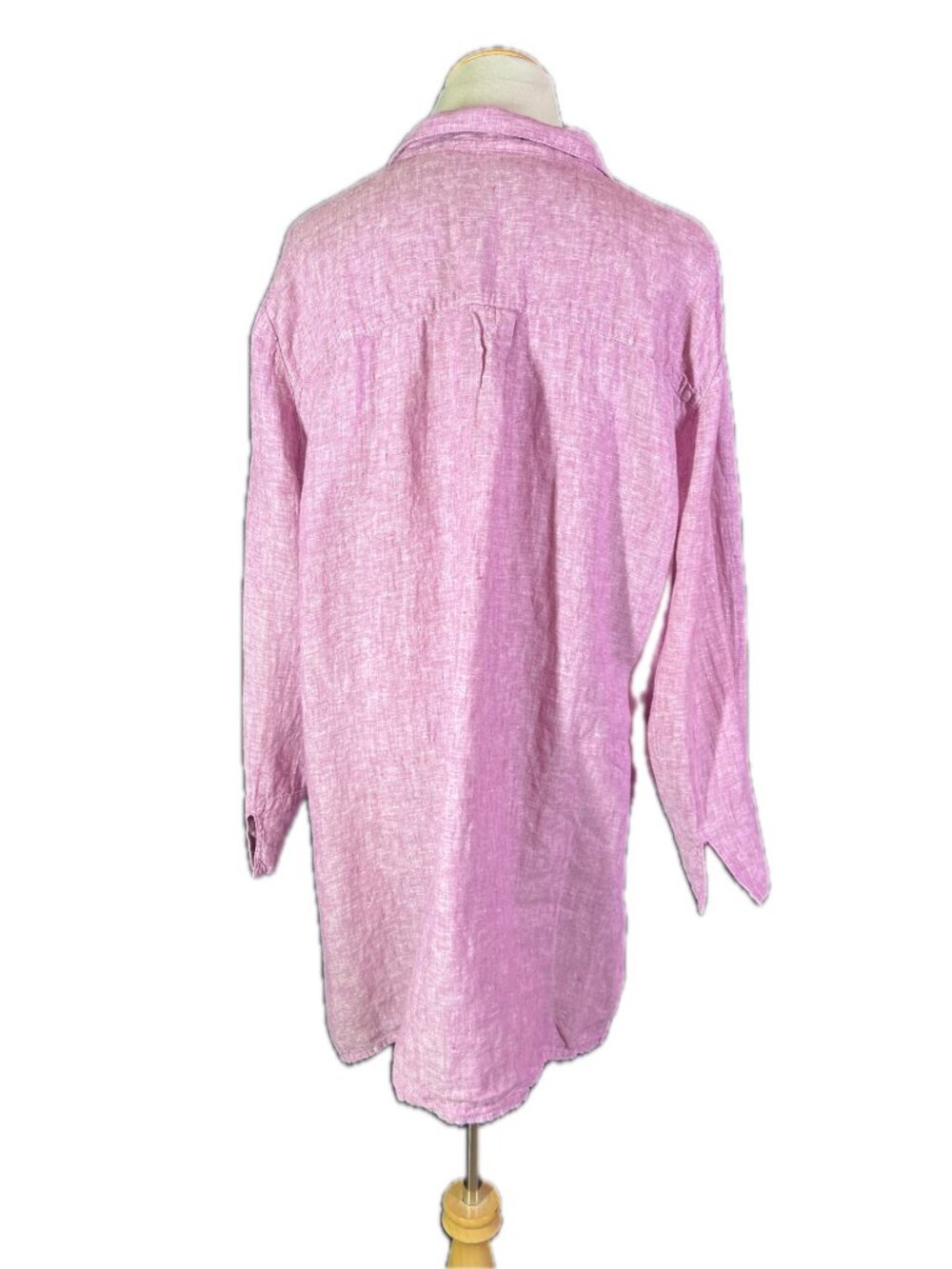 Chico's Size 4 (20-22) Linen Tunic Top Pinkish-Purple - Picture 7 of 10